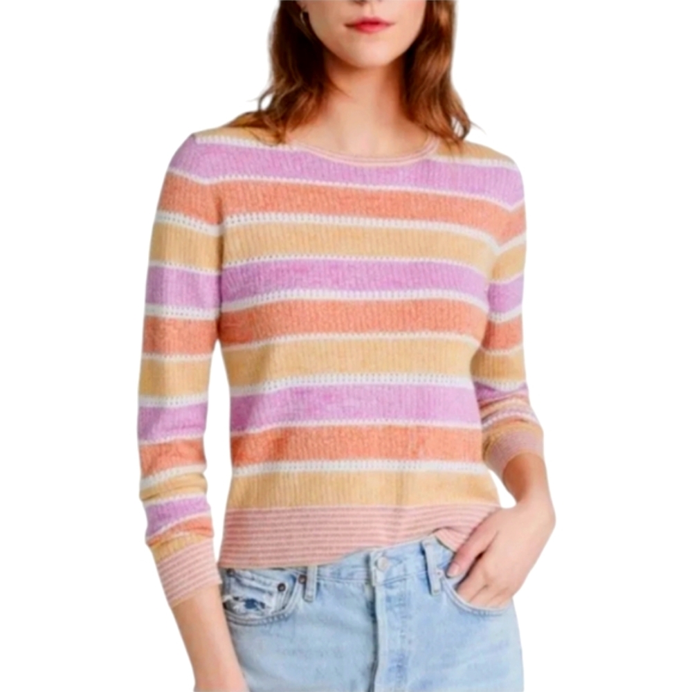 Veronica Beard Multicolor Striped Crew Neck Sweater